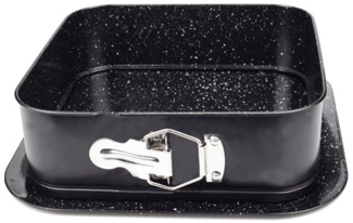 Springform 24 x 24 cm mit Servierplatte in Schwarz - Antihaft & robust