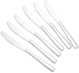 Modernes 6er Set Tafelmesser - Besteck-Set aus hochwertigem Edelstahl