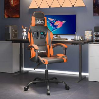 vidaXL Gaming-Stuhl Drehbar Schwarz und Orange Kunstleder, Drehbar [349573]