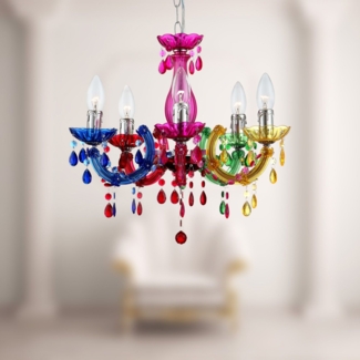 Kronleuchter Kristall Bunt Wohnzimmer Hängelampe Luster Kinderlampe Mädchen