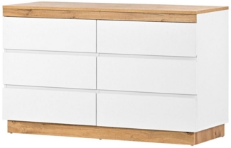 Flieks Kommode, Nachtschrank Sideboard mit 6 Schubladen 110 x 40 x 67.5 cm