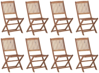 vidaXL Klappbare Gartenstühle mit Kissen 8 Stk. Massivholz Akazie 3075119