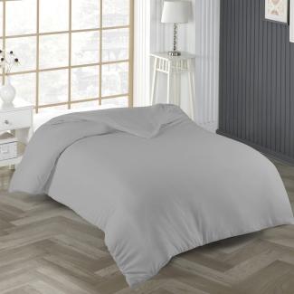 livessa 2er Set Bettbezug 155x220 cm mit Reißverschluss - Bettbezug 155x220 aus%100 Baumwolle Single-Jersey Stoff 140 g/m², Ultra weich und atmungsaktiv, Oeko-Tex Zertifiziert, 13 schöne Farben, Grau