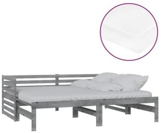 vidaXL Ausziehbares Tagesbett 2x(90x200) cm Grau Massivholz Kiefer [3083671]