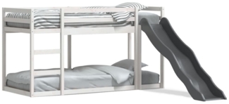 vidaXL Etagenbett mit Rutsche & Leiter Weiß 90x200cm Massivholz Kiefer 3284243