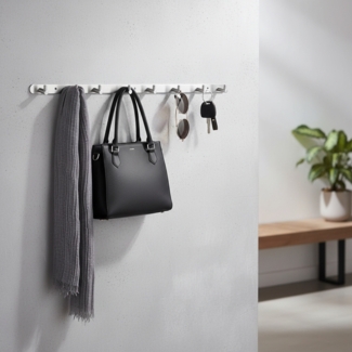 Garderobe 8 Haken Wandgarderobe Kleiderhaken Hakenleiste Türgarderobe Edelstahl