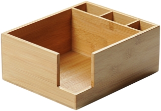 KESPER 70852 Serviettenspender-Besteckkasten 4-fach aus FSC-zertifiziertem Bambus / Besteckhalter / Box
