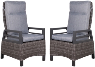 2er Set deVries Relaxsessel Montana Dining - PE dark grey