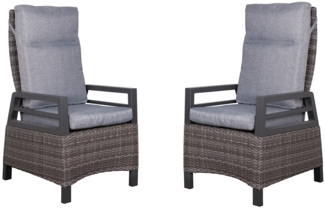 2er Set deVries Relaxsessel Montana Dining - PE dark grey