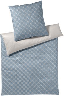 JOOP! Bettwäsche 2 teilig - Cornflower Double, Comfort-Satin, Baumwolle, Jacquard Hellblau/Grau 155x220cm