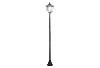 Outsunny Außen-Stehlampe Gartenlaterne, Laterne, Gartenleuchte, 30/60 Lumen, Kunststoff Schwarz, Solarbetrieb, wasserdicht, LED fest integriert, Weiß, Ø26.5 x H177 cm
