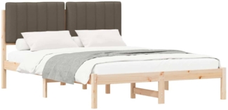 vidaXL Bettgestell mit gepolstertem Kopfteil Taupe 135 x 190 cm 878062
