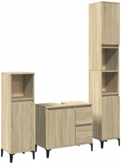 vidaXL 3-tlg. Badmöbel-Set Sonoma-Eiche Holzwerkstoff 3282654