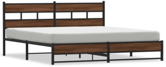 vidaXL Metallbett ohne Matratze Braun Eichen-Optik 183x213 cm 3308513