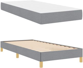 vidaXL Boxspringbett Hellgrau 90 x 190 cm Stoff 3398528