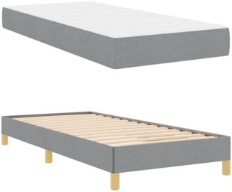 vidaXL Boxspringbett Hellgrau und Braun 90 x 190 cm 3398528