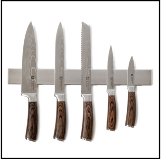 LIVINA HOME Messer-Set Messer-Set Küchenmesser, Kochmesser mit magnetische Messer-Leiste (6-tlg), Magnetleiste aus Edelstahl, inkl. Geschenk, Sommer Angebot!