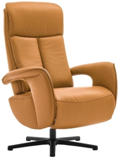 HUKLA Relaxsessel HU-ES19141, Currygelb, Leder, mit Relaxfunktion, B 72 x H 110 x T 85 cm