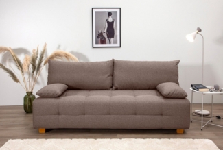COLLECTION AB Schlafsofa Bella, B: 196 cm, Liegefl. 145x196 cm, mit Bettfunktion, Bettkasten & 2 Armlehnenkissen, Federkern