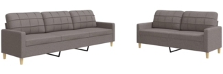 vidaXL 2-tlg. Sofagarnitur Taupe Stoff 3278326