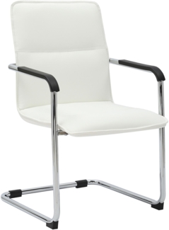 CLP Freischwinger Seattle Kunstlederbezug mit Armlehnen und Bodenschonern,weiß