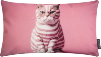 MAGMA Dekokissen SWEETY lustige Katze Streifen - ca. 30x50 cm