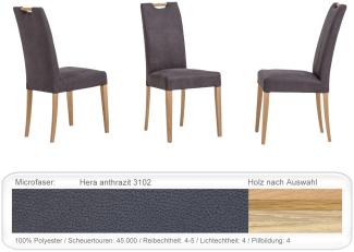 6x Stuhl Silvana Varianten Polsterstuhl Esszimmerstuhl Massivholzstuhl Eiche bianco, Hera anthrazit
