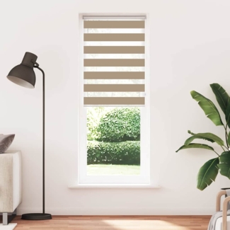 vidaXL Zebrarollo Sandbraun 85x200 cm Stoffbreite 80,9 cm Polyester 4014570