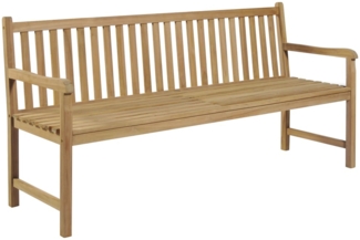 vidaXL Gartenbank mit Blauer Auflage 175 cm Massivholz Teak 3062788