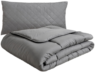 OTTO home Microfaserbettdecke + Microfaserkissen Clarra Spar Set, Decke + Kissen 135x200, 155x200 cm & weitere Größen, Set mit Kissen 40x80 cm, 80x80 cm, Sommer, Herbst, Winter in grau