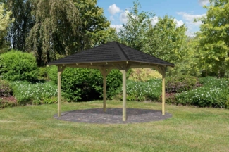 Karibu Pavillon Eco Granada im Set mit Schindeln