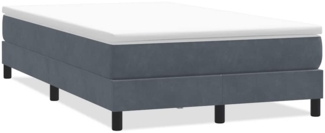 vidaXL Boxspringbett ohne Matratze Dunkelgrau 120x210 cm Samt 3315820
