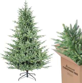 SALCAR 210 cm Künstlicher Weihnachtsbaum, 90% PE Spritzguss Premium Tannenbaum, naturgetreuer Christbaum inklusive Handschuhen und Metallständer (Ø 142 cm)