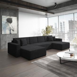 Wohnlandschaft Schlafsofa Sofa CONOR Stoff Kronos Anthrazit