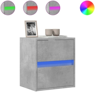 vidaXL TV-Wandschrank mit LED-Beleuchtung Betongrau 41x31x45 cm 852277