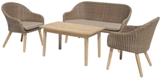 Lounge Gruppe Pueblo aus Kunststoffgeflecht / Akazie