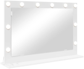 vidaXL Kosmetikspiegel Weiß 80 x 15 x 18 cm Holzwerkstoff und Glas 868293