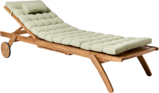 Sonnenliege mit Kissen CESANA PREMIUM Akazienholz Hellgrün