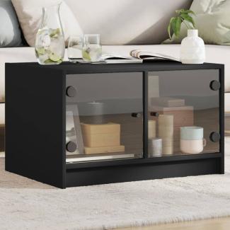vidaXL Couchtisch mit Glastüren Schwarz 68x50x42 cm 836365
