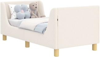 vidaXL Kinderbettgestell mit Kopfteil Creme 70 x 140 cm Schafstoff 42010844