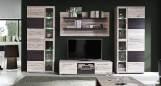 Wohnwand Anbauwand sandeiche touchwood 334cm Modern Lowboard