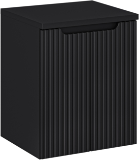 NOVA BLACK 50 cm großes Badmöbel-Set mit Tischplatte (40x50cm), Schwarz Teppich