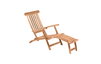 Deckchair Liegestuhl mit Fußstütze Teak