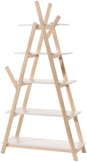Regal Karilynn 90x34x169 Standregal MDF+Massivholz Weiß