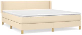 vidaXL Boxspringbett mit Matratze Creme 160x200 cm Stoff 3130126