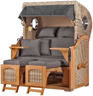 Strandkorb Komplettset - bene living - Ammersee Teak - PE shell - Modell 551 - inkl. Liftersystem