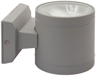 Wandleuchte, Aluminium grau, Glas, H 9,5 cm