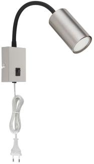 Spotleuchte, Flexoarm, schwarz, Nickel matt, H 44cm