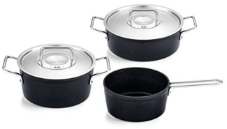 Fissler Topf-Set Adamant®, Aluminium (Set, 3-tlg, Kochtopf 20 + Bratentopf 24 + Stielkasserolle 18cm oD), Made in Germany