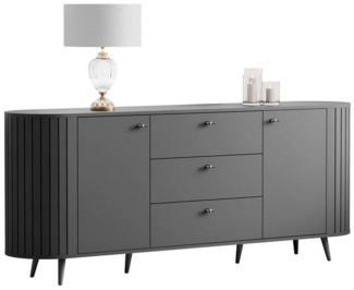 Lookway Kommode ELODIE II 2D3D mit gefrästen Fronten und Soft-Close-System, Breite: 190 cm